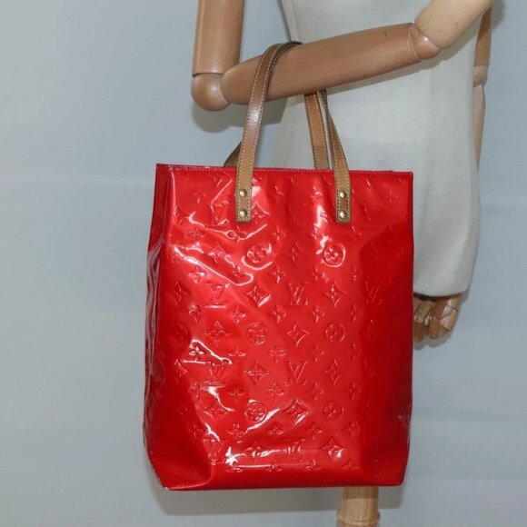 LOUIS VUITTON Monogram Vernis Reade MM Hand Bag Red Rouge M91086 LV Auth ti3239 - Picture 3 of 16